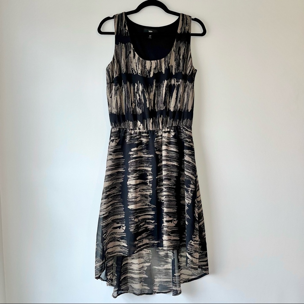 Mossimo High Low Hem Sleeveless Midi Dress in Black Taupe Small